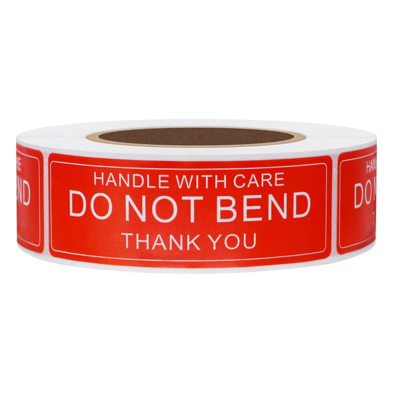 Hybsk 500pcs Do Not Bend Stickers 1"x3" Handle with Care Shipping Labels for Envelopes Mailing Adhesive Labels (Type 1) - Image 1